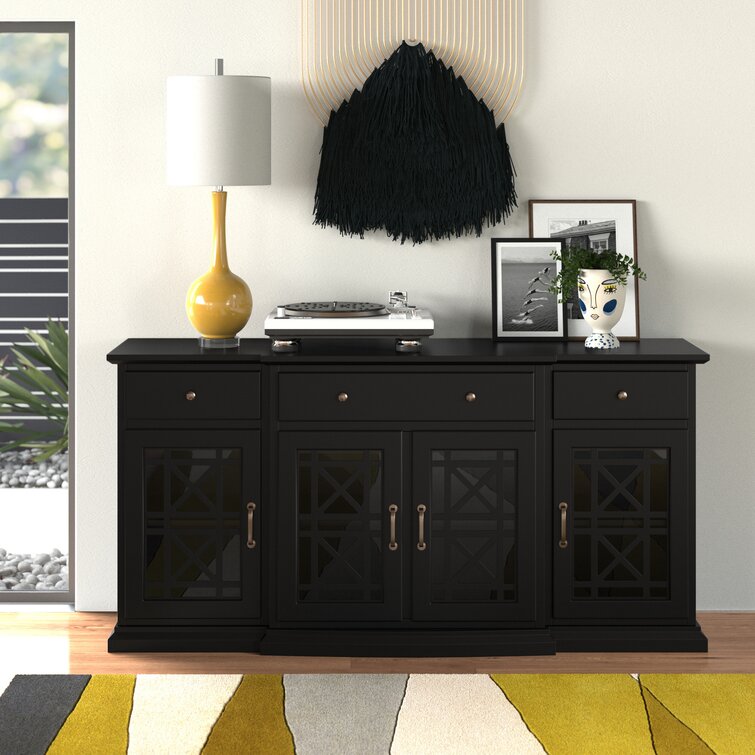 Black sideboard deals with lights